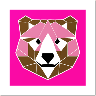 Geometric Pink Bear (MD23Ani002b) Posters and Art